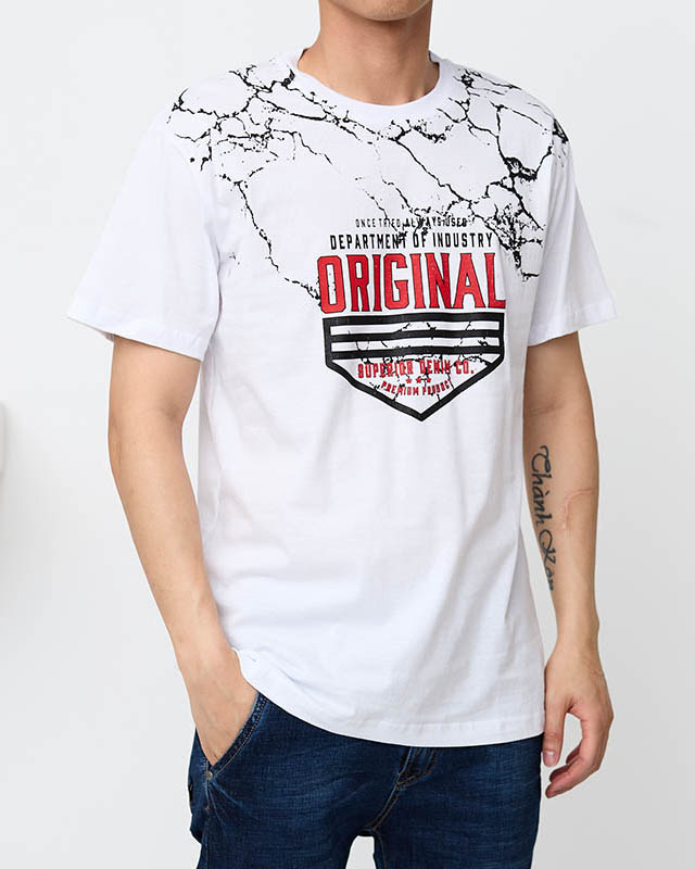Weißes Herren-T-Shirt mit Aufdruck - Kleidung