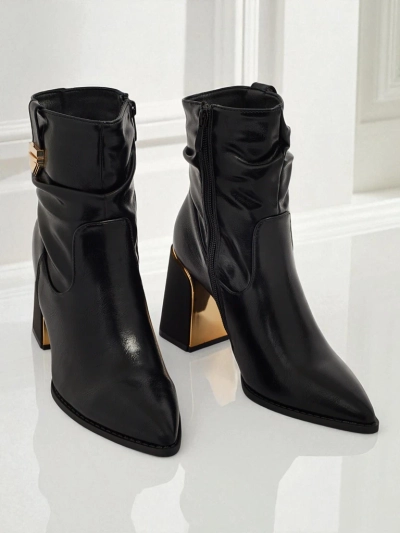Damen Stiefeletten aus Öko-Leder mit Blockabsatz AshenPurl