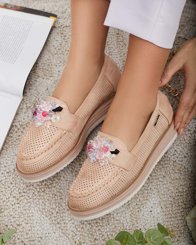 Royalfashion Mokassins mit bunten Steinen Restea