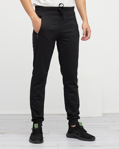 Schwarze Herren-Jogginghose mit Reißverschlusstaschen - Kleidung