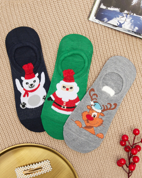 Christmas Printed Foot Socks 3er-Pack - Unterwäsche