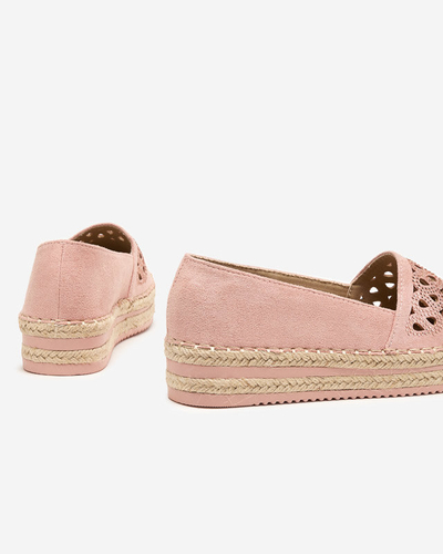 OUTLET Rosa Damen-Espadrilles zum Hineinschlüpfen mit Zirkonia Wexy - Schuhe