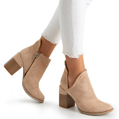 Beige Damenstiefeletten mit Cintura-Ausschnitten - Schuhe 1