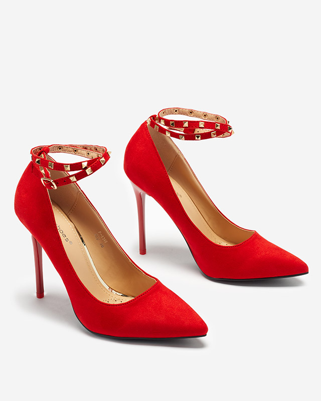 Rote Damen-High-Heels mit Knöchelriemchen Altans - Schuhe