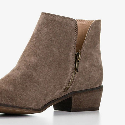 Braune Ballo-Stiefeletten mit flachen Absätzen für Damen - Schuhe