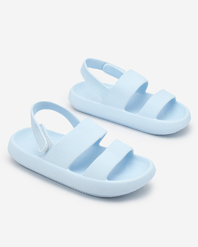 Royalfashion Blaue Kinder-Gummisandalen mit Klettverschluss Flexi Steps