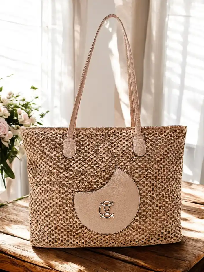 Royalfashion Große Damen-Stroh-Sommertasche