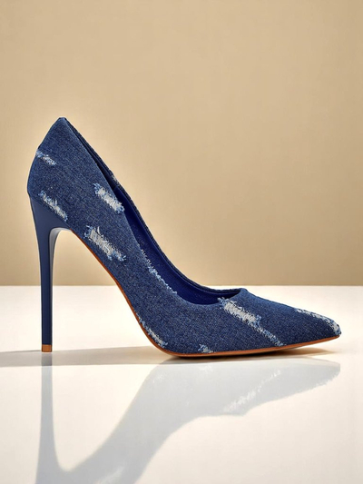 Royalfashion Damen Stilettopumps Denim Chic