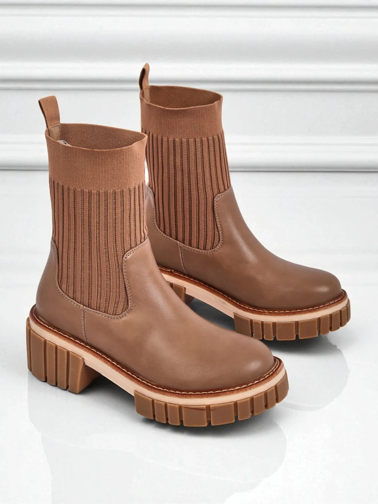 Damen Stiefeletten mit Blockabsatz aus Öko-Leder Ivy Storm