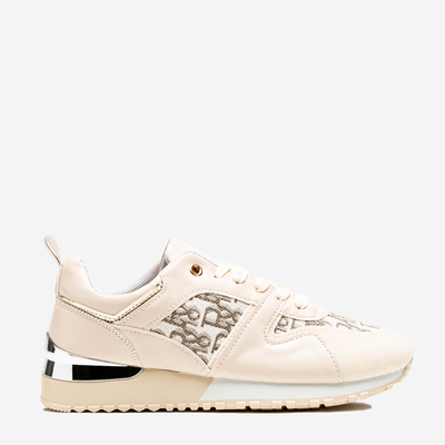 Beige Damen-Sportschuhe mit silbernem Einsatz Klam - Schuhe