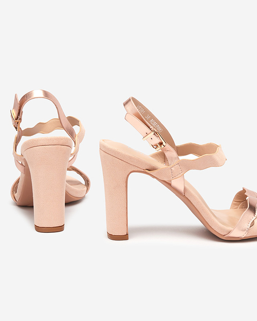 Рожеві жіночі босоніжки на високій посадці від Rudika - Взуття