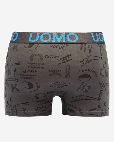 Dunkelgraue Herren-Boxershorts mit Print - Underwear