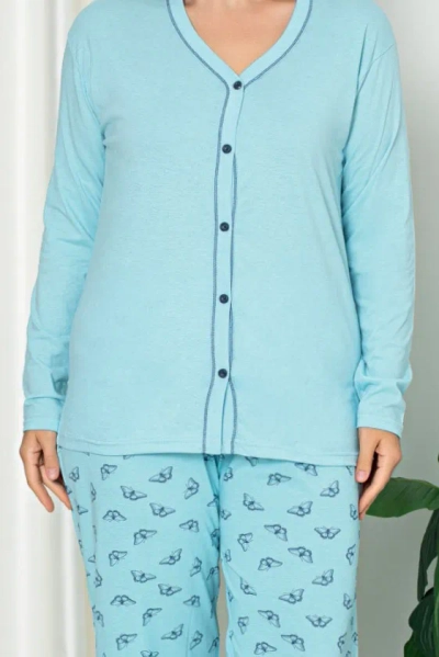 Royalfashion Damen Baumwoll 2-teiliger Schlafanzug PLUS GRÖßE