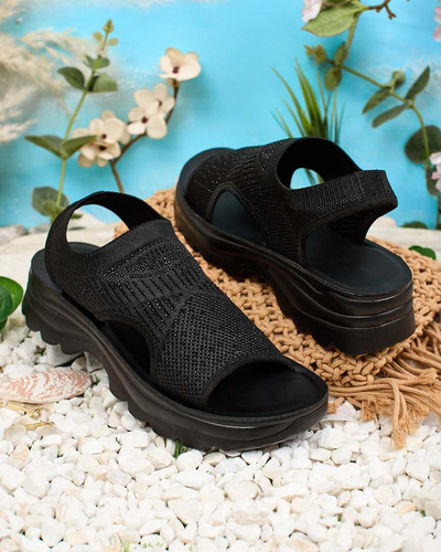 Royalfashion Damen Sandalen mit Schaft und Zirkonen Alebin