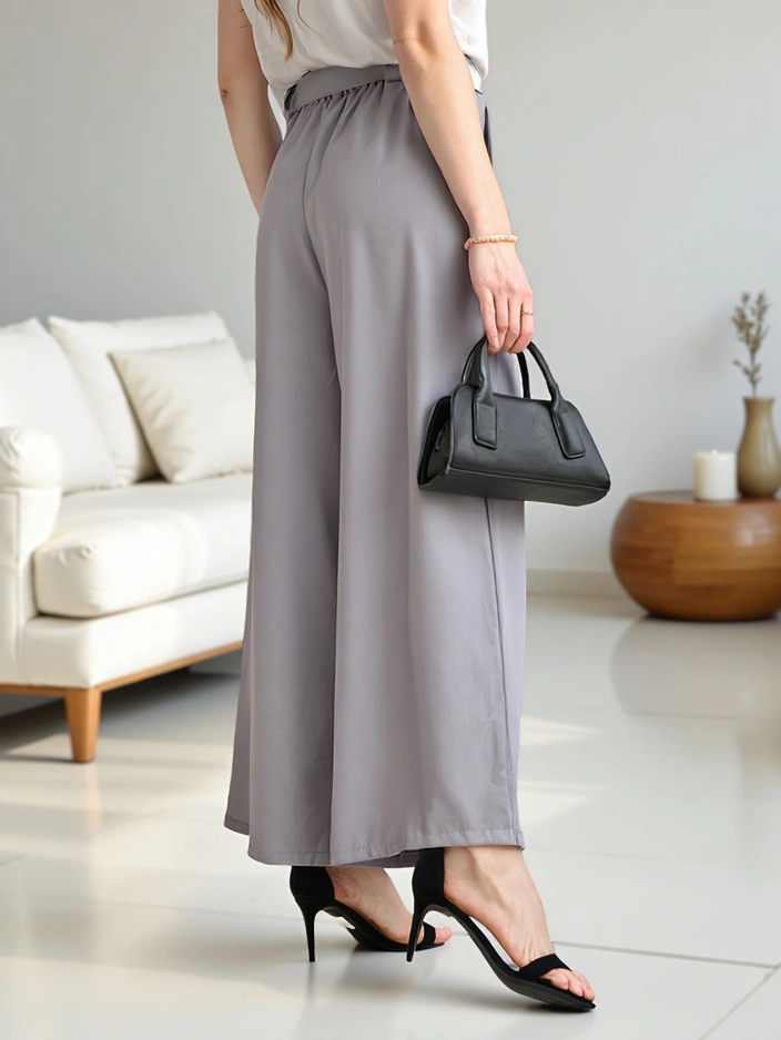 Royalfashion Weite Damenhose mit einem Gürtel