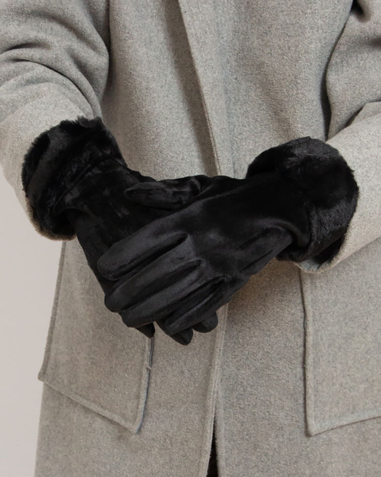 Royalfashion Women's Black Gloves