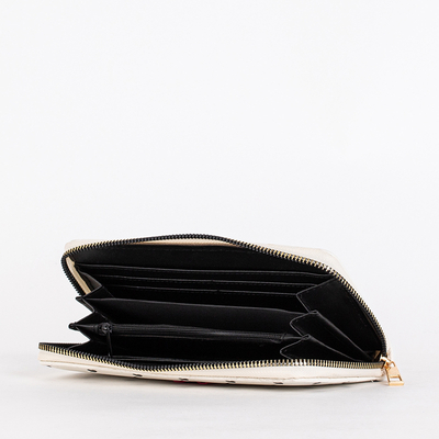 Weißes großes Portemonnaie für Damen mit Herzen - Accessoires