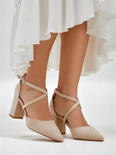 Royalfashion Damen-Pumps aus ökofreundlichem Wildleder mit Riemchen Kanastru