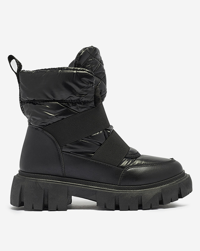 OUTLET Damenstiefel a'la Schneestiefel auf flacher Sohle in schwarz Ferory- Footwear