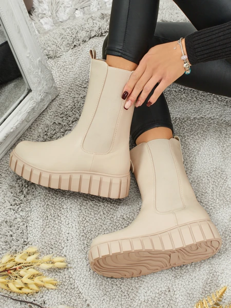 Höhere Damen Stiefeletten aus Lederimitat Livora