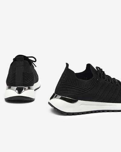 OUTLET Schwarze gewebte Damensneaker Erina - Schuhe