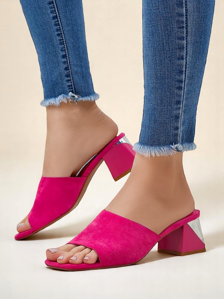 Royalfashion Damen-Slides mit dekorativen Absätzen Vollatie