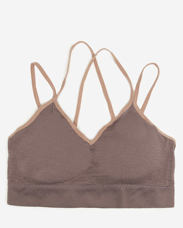 Brauner Damen-Sport-BH mit dünnen Trägern - Unterwäsche