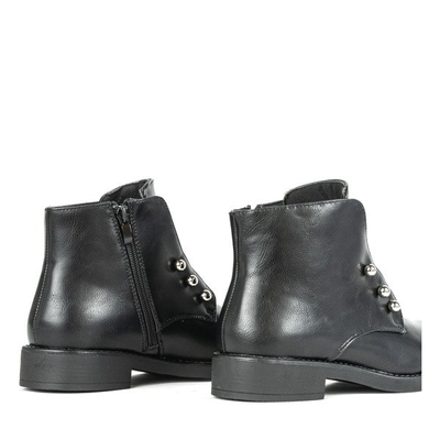 Schwarze Damenstiefel mit flachem Absatz Retorena - Footwear 1