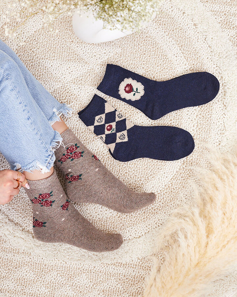 Royalfashion Damen-Print-Socken 3er-Pack