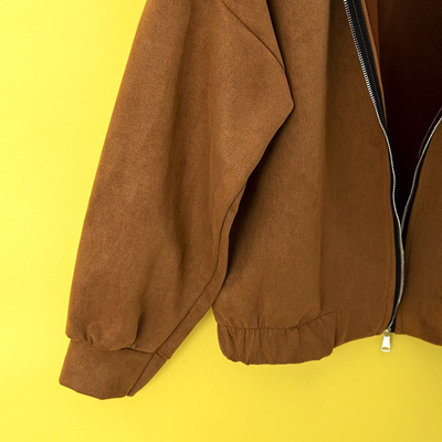 Braune Wildlederjacke für Damen - Kleidung