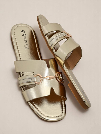 Royalfashion Damen Pantoletten mit flacher Sohle Lina