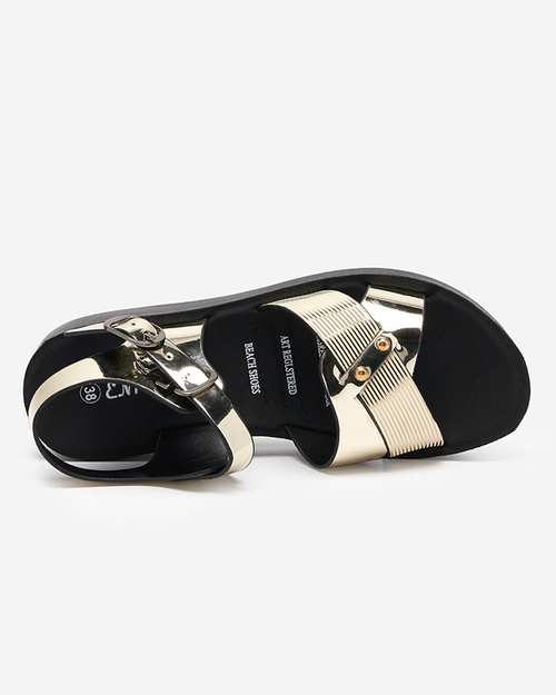 Золоті лаковані босоніжки Pulqo