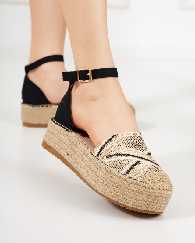 Gemusterte beige Damen-Espadrilles mit Zebria-Plateau - Schuhe