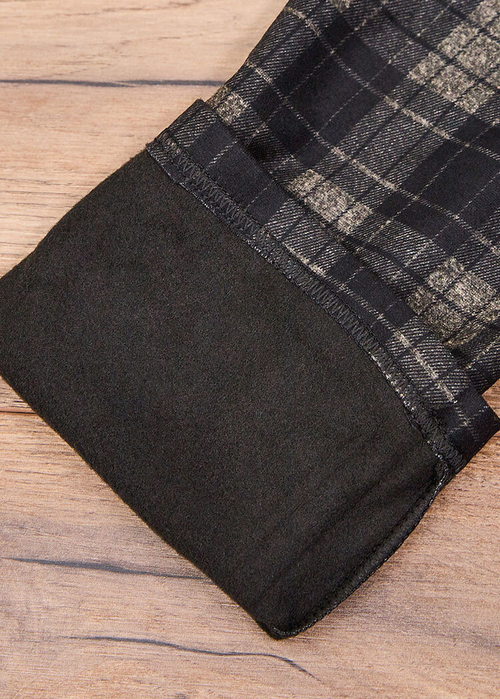 Royalfashion Коричневі жіночі утеплені лосини в клітинку