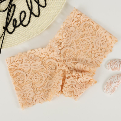 Бежеві жіночі мереживні труси