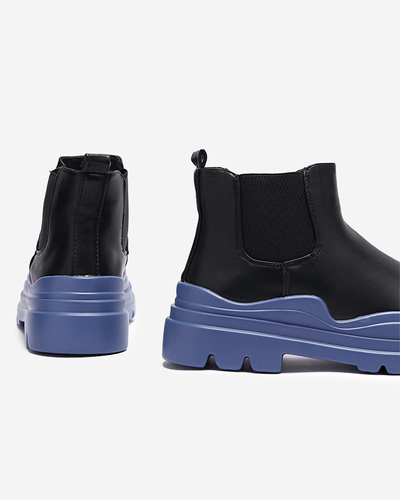 Schwarze Damen-Slipper mit violetter Beja-Sohle - Schuhe