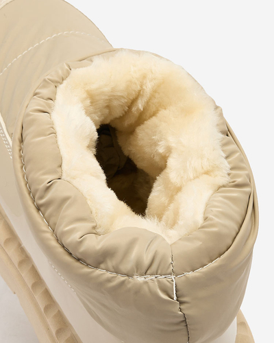 Royalfashion Damen Schlupf-Schneestiefel in hellbrauner Farbe Ireda