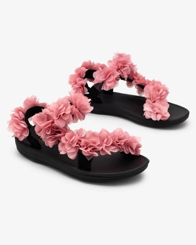 Royalfashion Rosa Damensandalen mit Blumen Alferroy