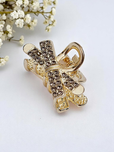 Royalfashion Haarklammer mit Strasssteinen Goldene Klammer