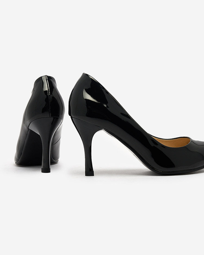 Royalfashion Schwarz lackierte Pumps mit Absatz Degonola