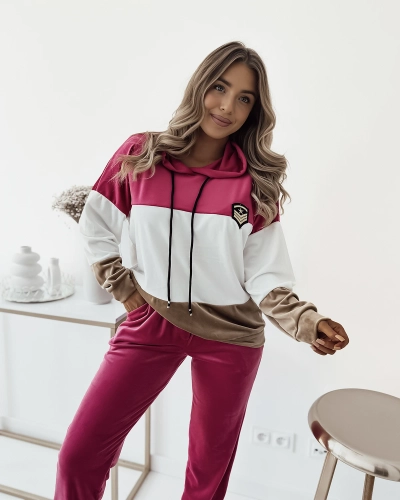 Жіночий смугастий світшот Royalfashion в кольорі фуксія