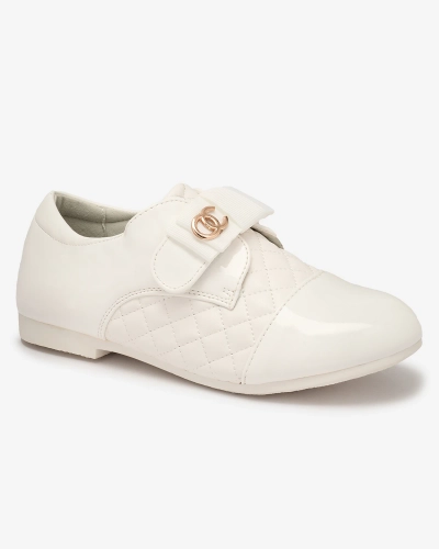 Gesteppte Öko-Lederhalbschuhe für Mädchen in Weiß Werme- Footwear