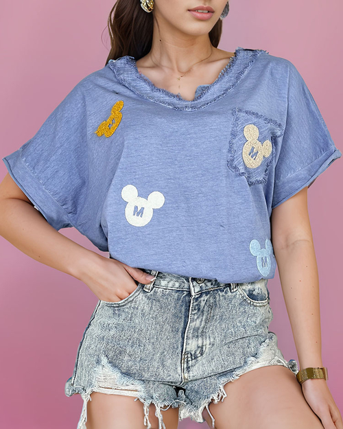 Жіноча футболка з нашивками Royalfashion