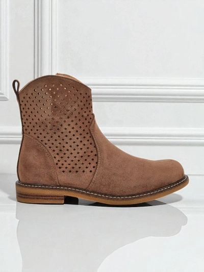 Royalfashion Damen Stiefeletten mit Ajourmuster Toffas