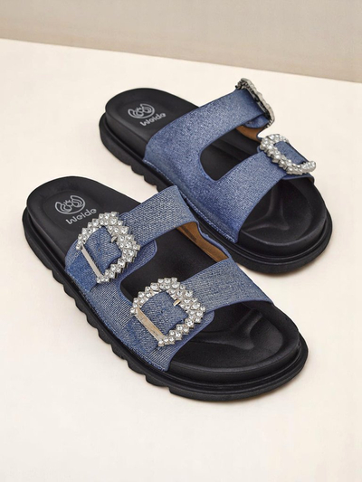 Royalfashion Damen-Slides mit Schnallen Mrs Aurora