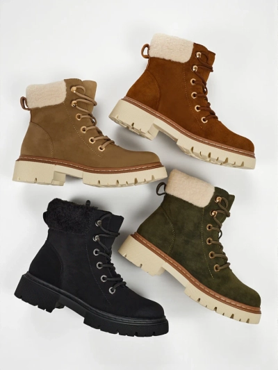 Damen Trapper Stiefeletten mit Fell Tessara