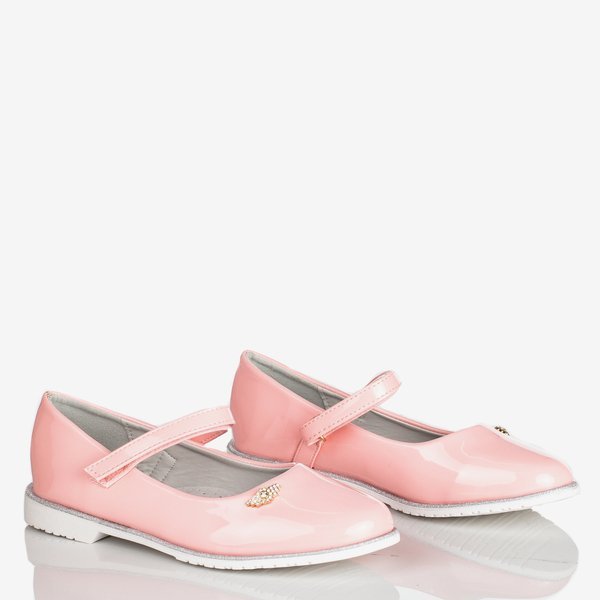 Rosa lackierte Ballerinas für das Mädchen Kandi - Schuhe 1