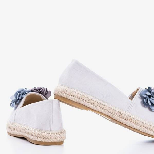 Сірі еспадрилі з квітами Фанді - Взуття 1