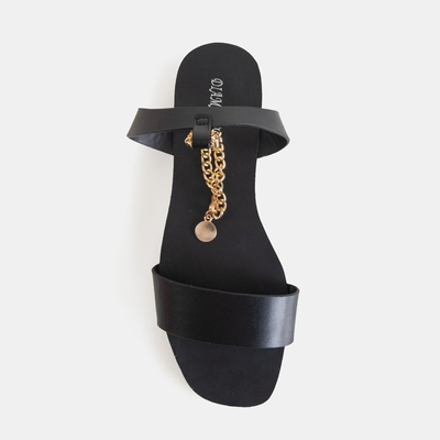 Schwarze Damensandalen mit Kette Izdylea - Schuhe