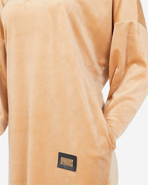 Бежева жіноча туніка з цирконами